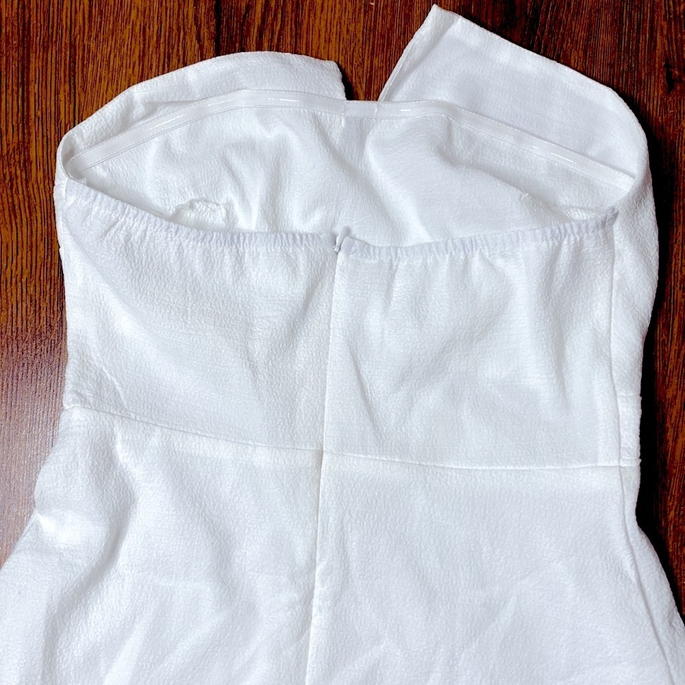 ๐ Elegant White Asymmetrical Strapless Maxi Dress ๐ NWT - Picture 11 of 12